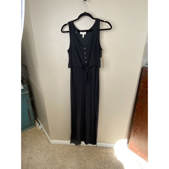 Derek Heart Womens Black Maxi Dress Medium Sleeveless Polyester NEW Lightweight - Picture 1 of 7